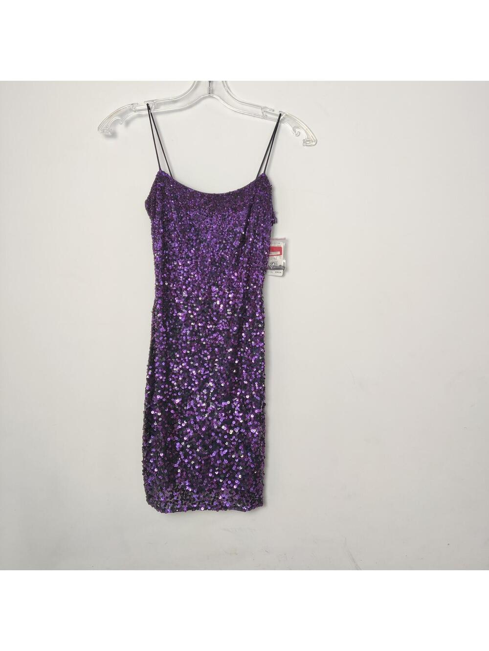 Aidan Mattox Purple Sequin Cocktail Dress Size 2 Prom Party Cocktail